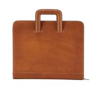 Bolso de cuero la cartera del bolso los hombres las mujeres oficina ejecutiva for tarjetas Dicument Para Documentos(Brown)