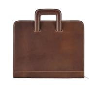 Bolso de cuero la cartera del bolso los hombres las mujeres oficina ejecutiva for tarjetas Dicument Para Documentos(Dark brown)