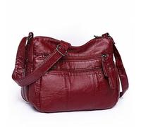 Bolso de cuero rojo para mujer de gran capacidad y bolsos Set Mujer Bajo 10, rojo, Talla única para todos