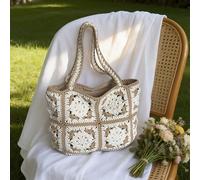 Bolso de de punto para mujer, estilo retro de lujo , tejido de punto premium y delicado, de y , diseño a cuadros tejido a , estilo de vacaciones en , estilo , cremallera que