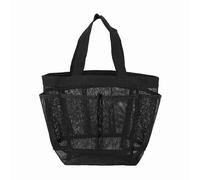 Bolso de Ducha de Malla Colgando ASO de Aseo Bag universitaria Esencial de Dormitorio portátiles de Lavado portátil Organizador de cosméticos Secos para dormitorios Viaje Black (Negro)