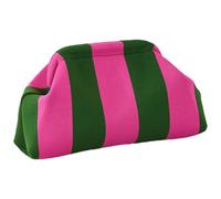 Bolso de embrague de punto, bolso de punto en la nube casual, bolso de nube con volantes estilo bolso de ganchillo tejido con cierre de bloqueo de beso para una cena elegante, Green Powder, Ver