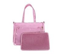 Bolso de estilo universitario para mujer, bolso de hombro pequeño, bolso bandolera transparente de anime JK, Tabla de encuadernación de malla rosa