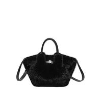 Bolso de felpa con asa superior, bolso cruzado de moda para mujeres, mujeres, trabajo, viajes, viajes, viajes, color negro