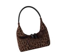Bolso de felpa estilo coreano con estampado de leopardo, bolso de mano retro para mujeres de moda, patrón único, bolsa de noche para fiesta y cóctel, marrón (dark coffee), Organizador de bolsas