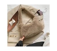 Bolso de felpa for mujer, bolso hombro a la moda Color sólido, mano for, cómodo y esponjoso, a for otoño e invierno para el invierno(Bn)