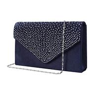 Bolso de Fiesta Noche Mujer Embrague Cartera de Mano de Satén para Mujer Diamantes, Bolsa de Cadena del Monedero para Boda y Baile, Bolsas de Hombro, Armada