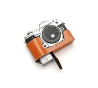 Bolso de Funda de cámara de Media cámara de Cuero Real Hecho a Mano para Olympus OM-D E-M5 Mark III Sandy Brown Color