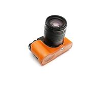 Bolso de Funda de cámara de Media cámara de Cuero Real Hecho a Mano para Panasonic GX9 GX7 Mark III Sandy Brown Color