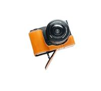 Bolso de Funda de cámara de Media cámara de Cuero Real Hecho a Mano para Sony ZV-E10 ZVE10 Sandy Brown Color