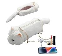 Bolso de gato para niñas | Bolso de animales lindos bolsos con forma de gato de dibujos animados, cartera para teléfono celular, bolso de hombro, bolso cruzado para exteriores, White, Refer to
