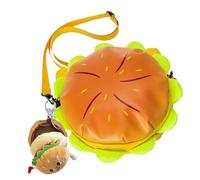 Bolso de hamburguesa con queso | Bolsa de hamburguesa con queso de dibujos animados, novedosa hamburguesa con queso funky, elegante mensajero de bolsillo múltiple para viajar, hamburguesa de chicas de