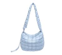 Bolso de hombro acolchado para mujer, ligero, cruzado, con correa ajustable, para viajes, trabajo, compras, Blue, As shown in the figure