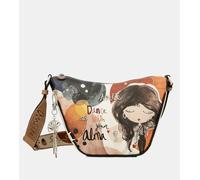 Anekke Bandolera Ovalada Alma - Estilo Compacto y Elegante | Asa Regulable y Bolsillos - Medidas: 28x17x10 cm - Accesorios y Complementos Mujer