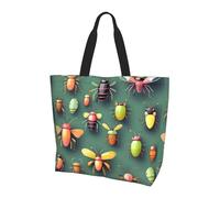 Bolso de hombro Atlas de insectos. Elegante estampado integral para mujer, ligero, gran capacidad para el uso diario