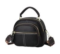 Bolso de hombro - Bolso de hombro - Bolso de hombro de piel sintética para niñas, compartimento multifuncional ajustable para niñas, mujeres, novias, madres, hermanas, hermanas, 22 x 19 x 13 cm, NEGRO
