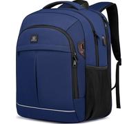 Bolso de hombro, bolso de hombro para computadora portátil de viaje de 17,3 pulgadas, con Puerto de carga usb, mochila universitaria tsa, regalo para jóvenes y hombres, azul