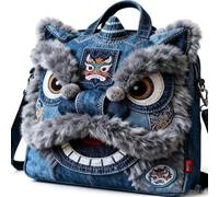 Bolso de Hombro Bordado de Arte Popular Chino, Bolso Bandolera/Mochila de la Suerte para AñO Nuevo, Accesorio de Moda Cultural Suave(Lion Pattern)