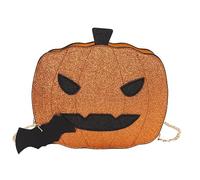 Bolso de hombro calabaza Halloween bolso bandolera de piel sintética bolso de mano Trick Or Treat, dorado, 23X18CM