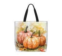 Bolso De Hombro Calabazas De Acuarela De Otoño Impermeable Bolso De Cosméticos Casual Bolsa De Compras Para Trabajo Playa Viajes