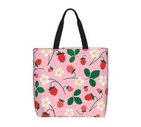 Bolso de hombro casual con diseño de flores y bayas silvestres, reutilizable, para compras, viajes, comestibles, regalos para mujeres