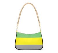 Bolso de hombro colorido con cremallera Lithromantic Bandera del Orgullo Identidad Sexual Bolso mediano vintage clásico para mujer Bolso formal Hobo con correa de cadena