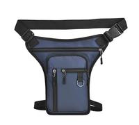 Bolso de hombro compacto moderno para uso diario. Cómodos bolsillos de nailon para la pierna. Bolsa de hombro ajustable para deportes al aire libre. Bolsa de cadera de nailon para exteriores, azul