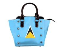 Bolso de hombro con asa superior de la bandera del Senado de Bremen para mujer, bolso de mano de tamaño mediano, Bandera de Santa Lucía, One Size
