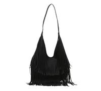 Bolso de hombro con borlas para mujer, de gran capacidad, casual, de piel, con borlas, color sólido, bolsa de viaje, fiesta, cita, Black, 330.00x50.00x250.00mm/12.99x1.97x9.84inch