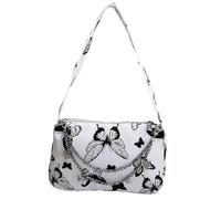 Bolso de hombro con cadena de metal para mujer, piel sintética, estampado de mariposa, vaca, bolso pequeño para axilas, Butterfly By, Medium
