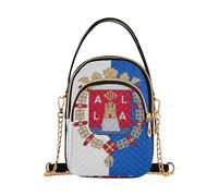 Bolso de hombro con diseño de bandera de la provincia de Alicante, acolchado para teléfono, correa de cadena, bolso de mano de diseñador con cremallera, 15 x 21 x 7,9 cm