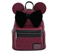 Bolso de hombro con doble correa acolchado color granate de Minnie Mouse para mujer de Loungefly