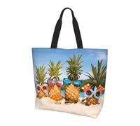 Bolso de hombro con estampado de mapaches, organizador de compras, adecuado para viajes, gimnasio y viajes., Gafas de sol con diseño de piña, color arena, Talla única