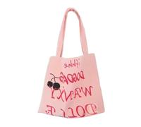 Bolso De Hombro con Estampado Letras para Mujer Bolsos Lona Escuela Estudiante Informal Gran Capacidad IR Compras Viajes Bolso Gran Capacidad Compras