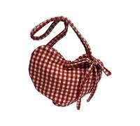 Bolso de hombro con patrón geométrico moderno, práctico bolso de gran tamaño con patrón de corazón, Rojo