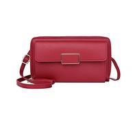 Bolso de hombro cuadrado pequeño para mujer, bolso de mensajero para teléfono móvil, bolsa de mensajero para hombres negros (rojo, talla única)