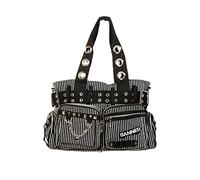 Bolso de hombro de Banned Con Franjas Blanco Punk con Asa de Lona