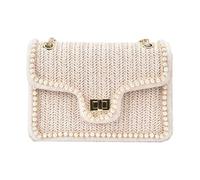 Bolso De Hombro De Bolso - Bolsa Grande De Paja | Bolsas De Hombro De Paja Para Mujeres | Organizador Informal Multifuncional Con Cierre Con Cremallera, Regalo Elegante Para Madre, Esposa, Novia, Amig