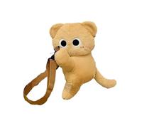 Bolso de hombro de dibujos animados, mochila de gato de felpa suave, bolso cruzado convertible para salidas diarias (niños y mujeres), Amarillo, 30cm