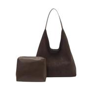 Bolso de hombro de gamuza para mujer, bolso cruzado holgado con bolsa, bolsa de media luna con asa superior para viajes, oficina, trabajo, bolsos hobo (coffee)