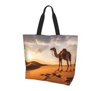 Bolso de hombro de gran capacidad para mujer, estampado de camello solitario, versátil para viajes y compras