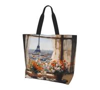 Bolso de hombro de gran capacidad para mujer, hermoso pilones en la distancia, bolso de mano impreso versátil para viajes y compras