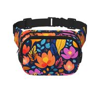 Bolso de hombro de la manera impresa de la flor de la historieta, bolso de la cintura del senderismo, bolso de hombro cuadrado de doble capa del viaje y la aptitud
