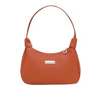 Bolso de hombro de las mujeres patrón simple sólido cremallera práctico bolso bandolera hombres grandes, marrón, talla única