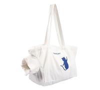 Bolso de Hombro de Lona para Mascotas, Bolsa de Transporte de Lona para Gatos, transportín portátil para Mascotas con un Lindo Estampado de Gato Azul y el diseño «¡TE ENCONTRÉ!»,