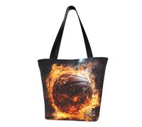 Bolso de hombro de moda con diseño de baloncesto en el fuego y el agua, bolso de hombro cruzado para mujer, adecuado para viajes de fin de semana, compras, bolsa de hombro