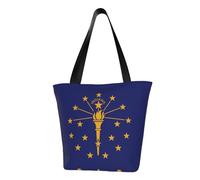 Bolso de hombro de moda para mujer con la bandera del estado de Indiana, bolso de compras, adecuado para viajes de fin de semana, bolsa de mensajero