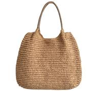Bolso de hombro de paja para mujer, espacioso y de gran capacidad, para viajes y estilos cotidianos, bolso de hombro para mujer, d, One Size