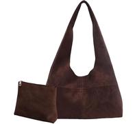 Bolso de hombro de piel de ante para mujer, casual, ligero, de gran capacidad, bolso cruzado para mujer, bolso de mano para el trabajo, negocios, escuela, universidad, viajes, uso diario, café, Talla