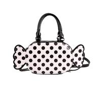 Bolso de hombro de piel sintética para mujer, de gran capacidad, con correa desmontable, con formas de caramelo, para uso diario, oficina, trabajo, salidas sociales, White, 11.81 x 8.66 x 3.94 inches